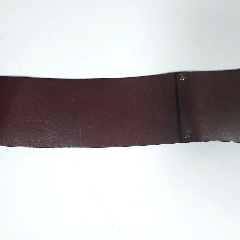 Vtg Banana Republic Women’s Leather Belt Large Brown Corset Wide Fits 39" to 41" - Picture 8 of 10